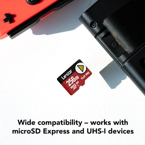 Lexar 256GB Play PRO microSD Express Card, UHS-I, C10, U3, V30, Full HD, 4K, Up to 900/600 MB/s Memory Card, Compatible w/Nintendo Switch 2, ASUS ROG Ally, Steam Deck, Gaming (LMSXPS0256G-BNNNU)