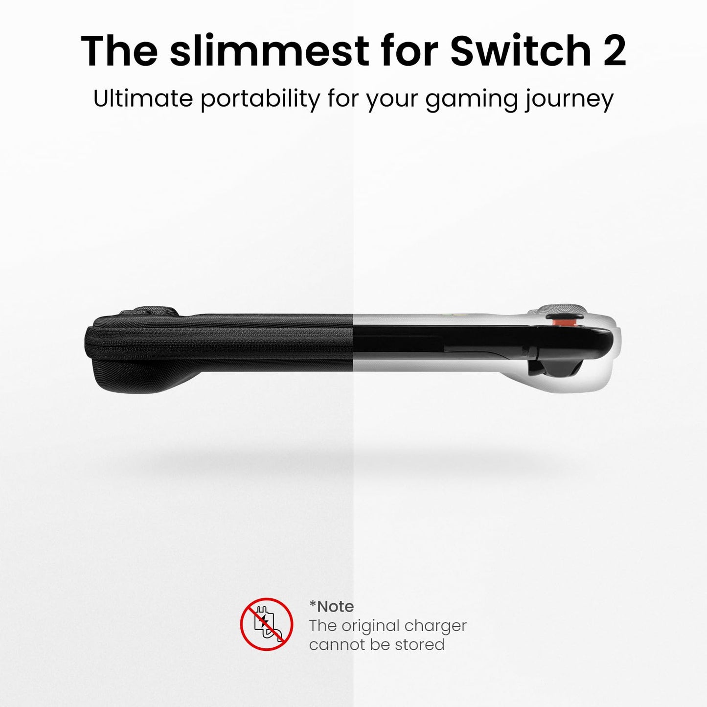 tomtoc Slim Carrying Case for Nintendo Switch 2 Model 2025, Odorless Felt Protective Hard Shell with 12 Game Card Slots, Portable Travel Storage Case with Original Patent and Military Grade Protection