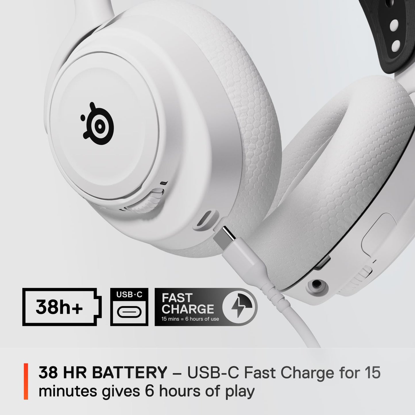 SteelSeries Arctis Nova 7X Wireless Multi-Platform Gaming Headset — Neodymium Magnetic Drivers — 2.4GHz+Bluetooth — 38Hr USB-C Battery — AI Mic — Xbox Series X|S, PC, PS5, Switch, VR, Mobile - White