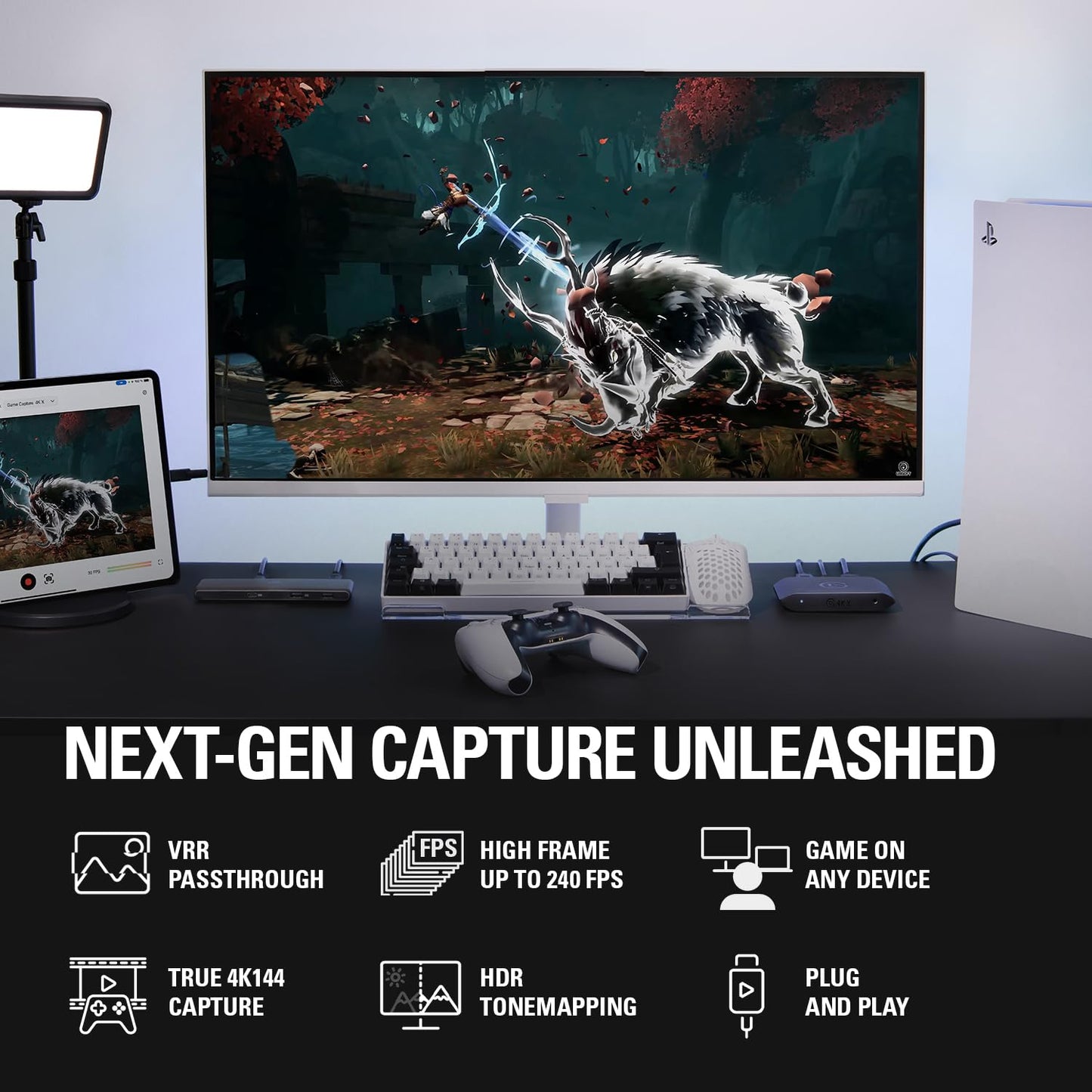 Elgato 4K X – Capture Up to 4K144 with Ultra-Low Latency on PS5|Pro, Xbox Series X|S, Nintendo Switch 2, OBS and More, HDMI 2.1, VRR, HDR10, USB 3.2 Gen 2, for Streaming & Recording, PC|Mac|iPad