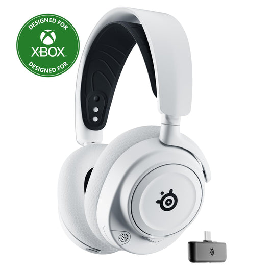 SteelSeries Arctis Nova 7X Wireless Multi-Platform Gaming Headset — Neodymium Magnetic Drivers — 2.4GHz+Bluetooth — 38Hr USB-C Battery — AI Mic — Xbox Series X|S, PC, PS5, Switch, VR, Mobile - White