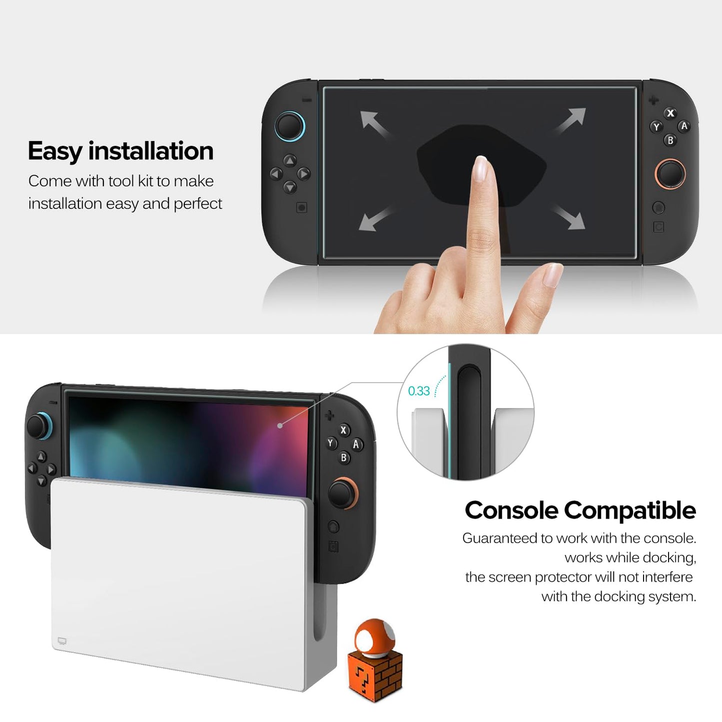 ivoler 3-Pack Screen Protector Tempered Glass for Nintendo Switch 2 Model 2025, Transparent HD Clear Anti-Scratch Screen Protector Accessories for Nintendo Switch 2, [7.9 inch]