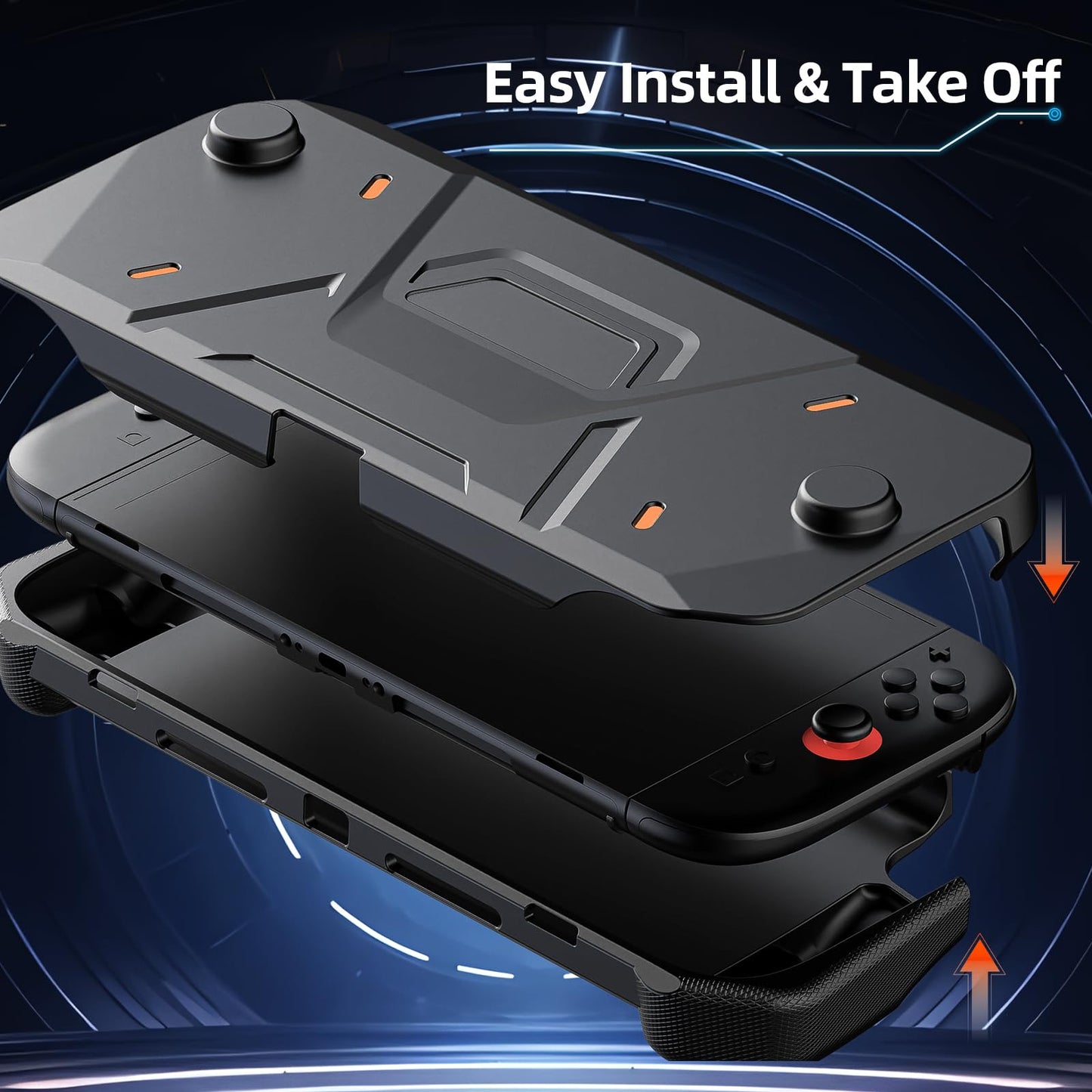 FIWWAT Protective Case for Nintendo Switch 2 (2025), PC Front Cover +TPU Soft Back Shell 360° Protection, Anti-Scratch, Ergonomic Grip Design, Compatible with New Nintendo Switch 2 2025 - (Black)