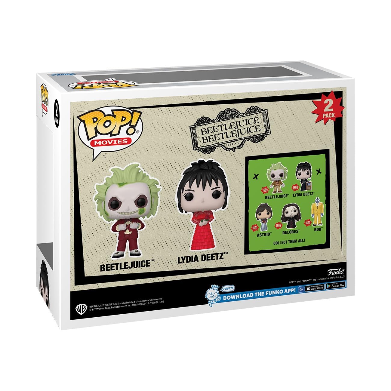 Funko Pop! Movies: Beetlejuice Beetlejuice - Beetlejuice and Lydia Deetz, 2-Pack