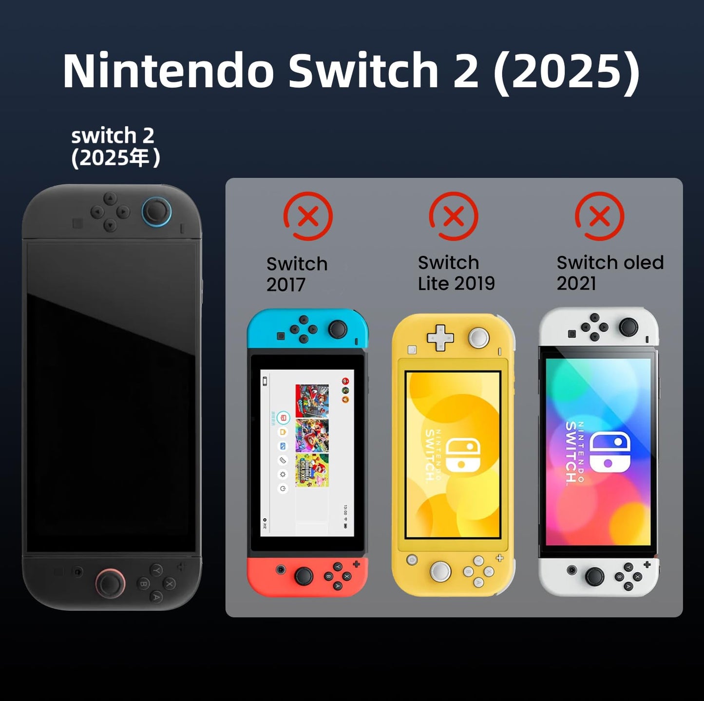 FIWWAT Protective Case for Nintendo Switch 2 (2025), PC Front Cover +TPU Soft Back Shell 360° Protection, Anti-Scratch, Ergonomic Grip Design, Compatible with New Nintendo Switch 2 2025 - (Black)