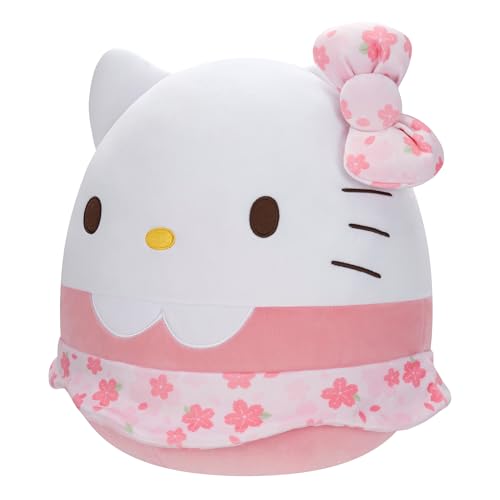 Squishmallows Original Sanrio 14-Inch Hello Kitty Floral Dress and Bow Plush - Medium-Sized Ultrasoft Official Jazwares Plush