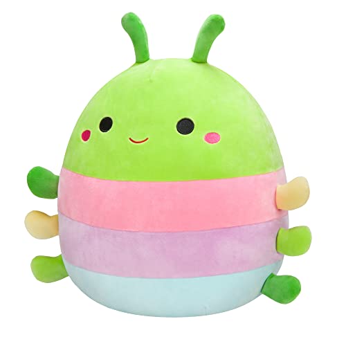 Squishmallows Original 14-Inch Rutabaga Caterpillar with Multicolored Stripes - Large Ultrasoft Official Jazwares Plush