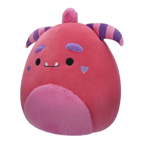 Squishmallows Original 14-Inch Mont Pink Monster with Fuzzy Belly and Heart Cheeks - Official Jazwares Large Plush