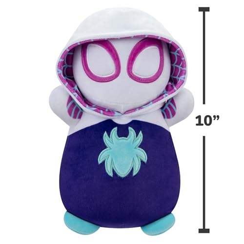 Squishmallows Original Marvel Spidey and His Amazing Friends 10-Inch Ghost-Spider HugMees - Medium-Sized Ultrasoft Official Jazwares Plush