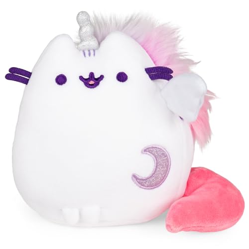 GUND Pusheen Super Pusheenicorn Extra Squishy Squisheen Cat Stuffed Animal Plush, White, 6”