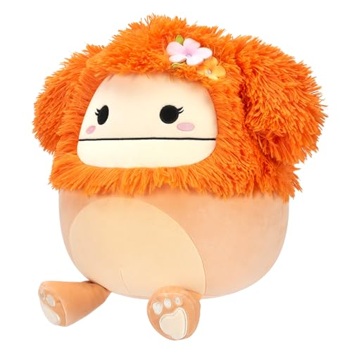 Squishmallows Original 12-Inch Shasta Peach Bigfoot with Tropical Flower - Official Jazwares Plush