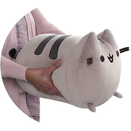 GUND Pusheen The Cat Squisheen Log Plush, Squishy Stuffed Animal for Ages 8 and Up, Gray, 11”