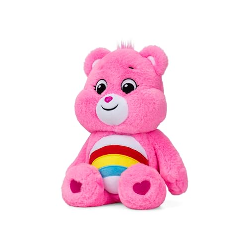 Care Bears 14” Cheer Bear - Pink Plushie for Ages 4+ – Perfect Stuffed Animal, Super Soft and Cuddly – Good for Girls and Boys, Employees, Collectors, Great Valentines Day Gift For Kids