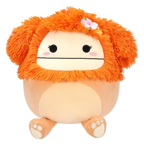 Squishmallows Original 12-Inch Shasta Peach Bigfoot with Tropical Flower - Official Jazwares Plush