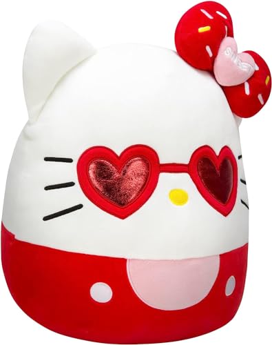 Squishmallows Hello Kitty with Red Glasses 14-Inch Plush - Sanrio Ultrasoft Stuffed Animal Large Plush Toy, Official Kellytoy Plush