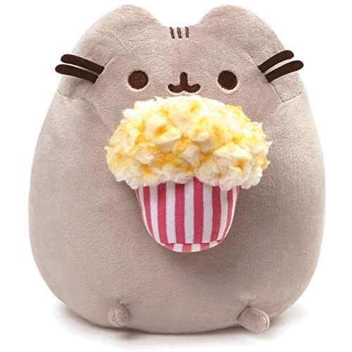 GUND Pusheen Snackables Popcorn Cat Stuffed Plush, Gray, 9.5 in