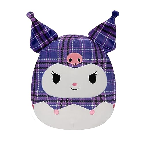 Squishmallows Original Sanrio 14-Inch Purple Plaid Kuromi Plush - Large Ultrasoft Official Jazwares Plush