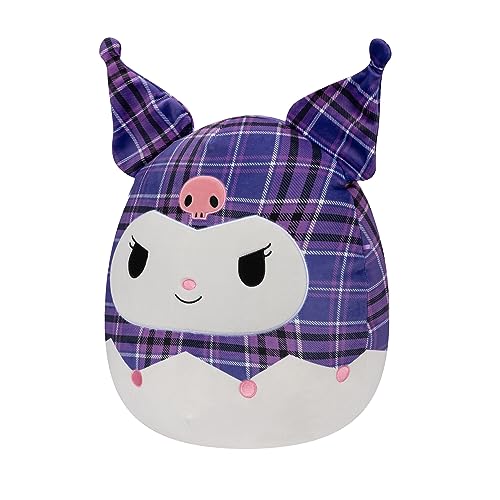 Squishmallows Original Sanrio 14-Inch Purple Plaid Kuromi Plush - Large Ultrasoft Official Jazwares Plush