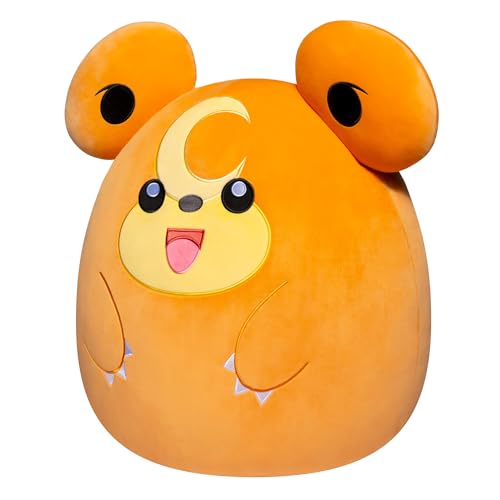 Squishmallows Pokemon 14-Inch Teddiursa Plush - Add Teddiursa to Your Squad, Ultrasoft Stuffed Animal Medium Plush, Official Kelly Toy Plush