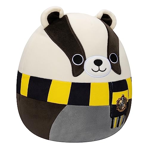 Squishmallows Original Harry Potter 10-Inch Hufflepuff Badger Plush - Medium-Sized Ultrasoft Official Jazwares Plush