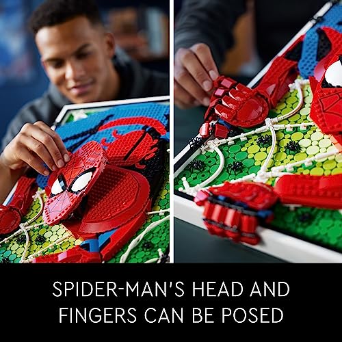 LEGO Art The Amazing Spider-Man 31209 Build & Display Home Decor Wall Art Kit, Nostalgic Super Hero Gift for Adults or Back to School Gift for Teen Spider-Man Fans