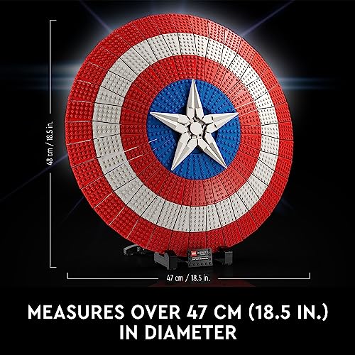 LEGO Marvel Captain America’s Shield 76262 Model Kit for Adults, Collectible Replica of Captain America’s Iconic Shield, This Disney Marvel Building Set for Adults Makes a Great Graduation Gift