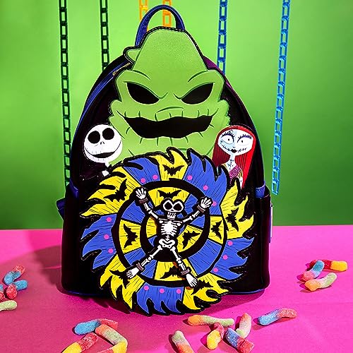 Loungefly Disney The Nightmare Before Christmas 30th Anniversary - Oogie Boogie Glow in The Dark Mini-Backpack, Amazon Exclusive