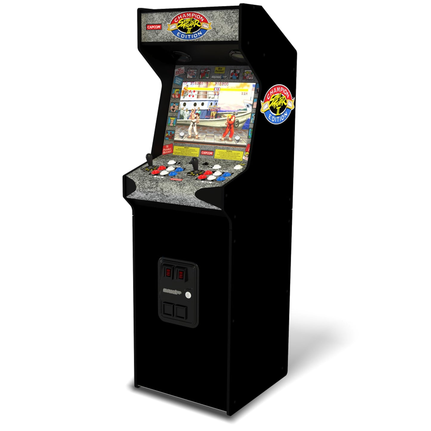 Arcade1Up Street Fighter II CE HS 5 Deluxe Arcade Machine, Compact 5' Tall Stand Up Cabinet with 14 Classic Games and 17" BOE Screen, Black