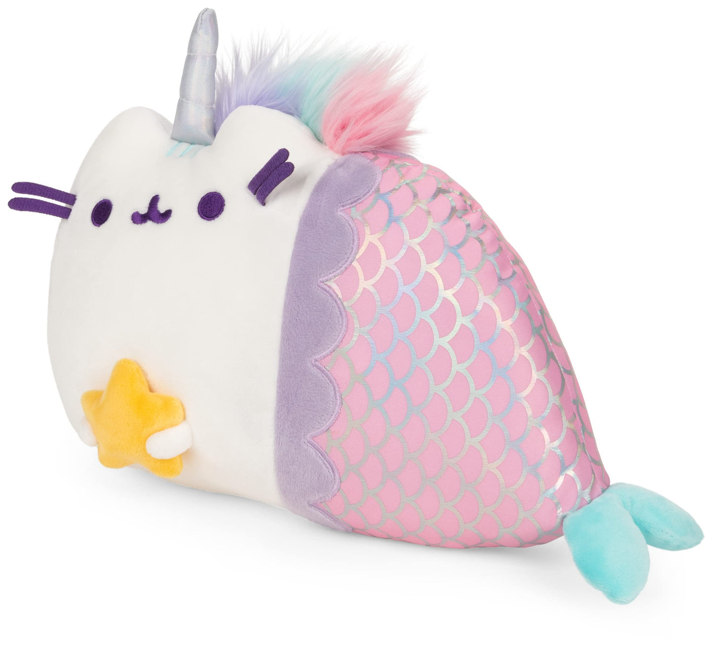 GUND Pusheen Magical Lights Mermaid Pusheenicorn Touch-Activated Light Up Cat Plush Stuffed Animal, 12”