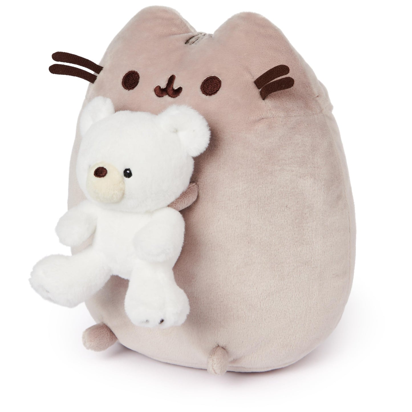 GUND Pusheen with Kai Bear Plush, Stuffed Animal Cat with Teddy Bear for Ages 8 and Up, 9.5”, Gray