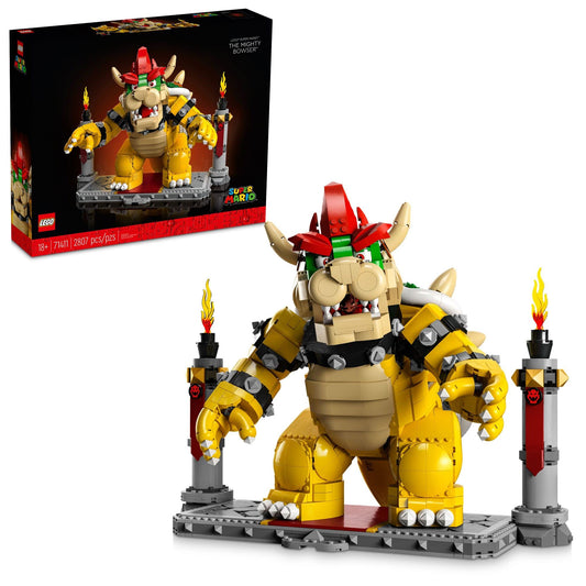 LEGO Super Mario The Mighty Bowser, Super Mario Day 3D Build and Display Kit, Collectible Posable Character Figure with Battle Platform, Video Game Toy Idea for Fans of Super Mario Bros, 71411