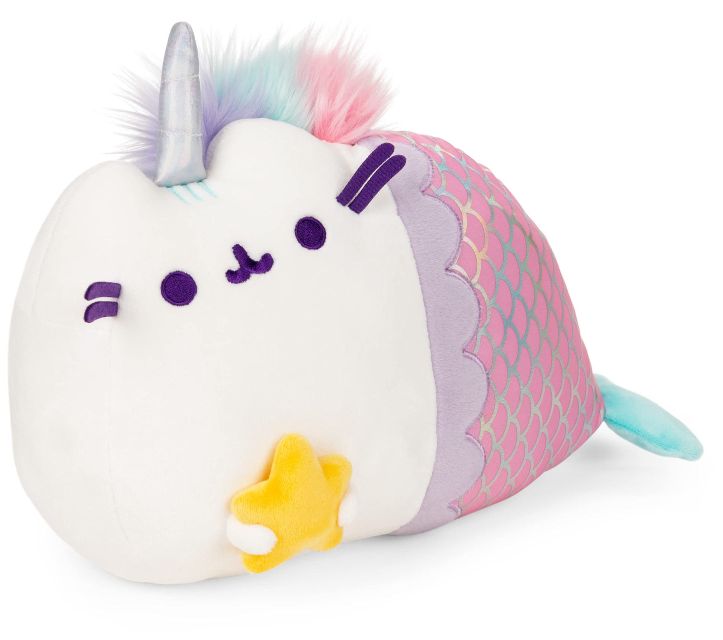 GUND Pusheen Magical Lights Mermaid Pusheenicorn Touch-Activated Light Up Cat Plush Stuffed Animal, 12”