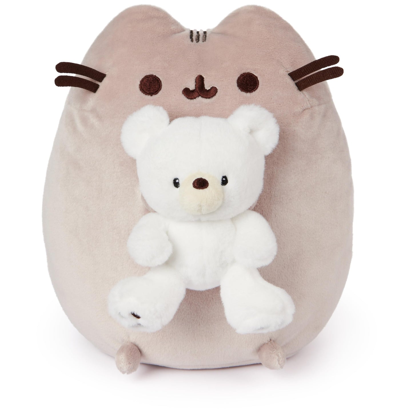 GUND Pusheen with Kai Bear Plush, Stuffed Animal Cat with Teddy Bear for Ages 8 and Up, 9.5”, Gray