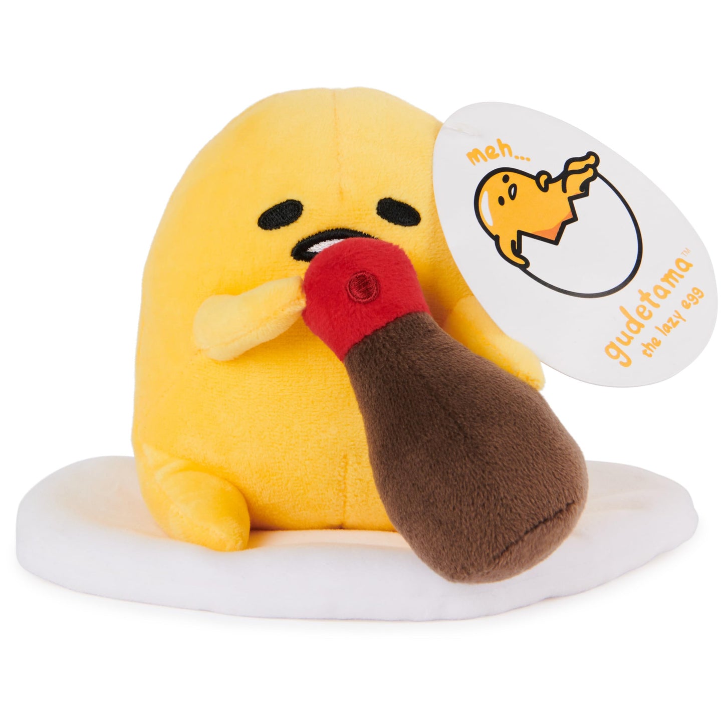 GUND Sanrio Gudetama The Lazy Egg Stuffed Animal, Gudetama with Soy Sauce Plush Toy for Ages 1 and Up, 5”