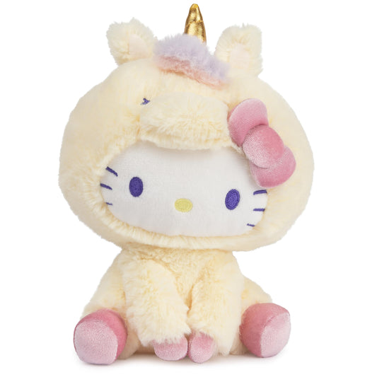 GUND Sanrio Hello Kitty Unicorn Plush Toy, Premium Stuffed Animal for Ages 1 and Up, Yellow, 6”