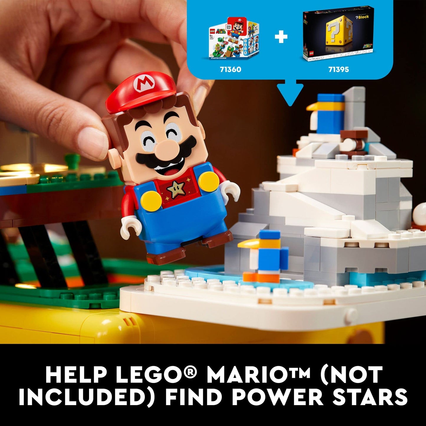 LEGO Super Mario 64 Question Mark Block 71395, 3D Model Set for Adults with 4 Microscale Game Levels: Peach’s Castle, Bob-omb Battlefield, Cool Mountain and Lethal Lava Trouble