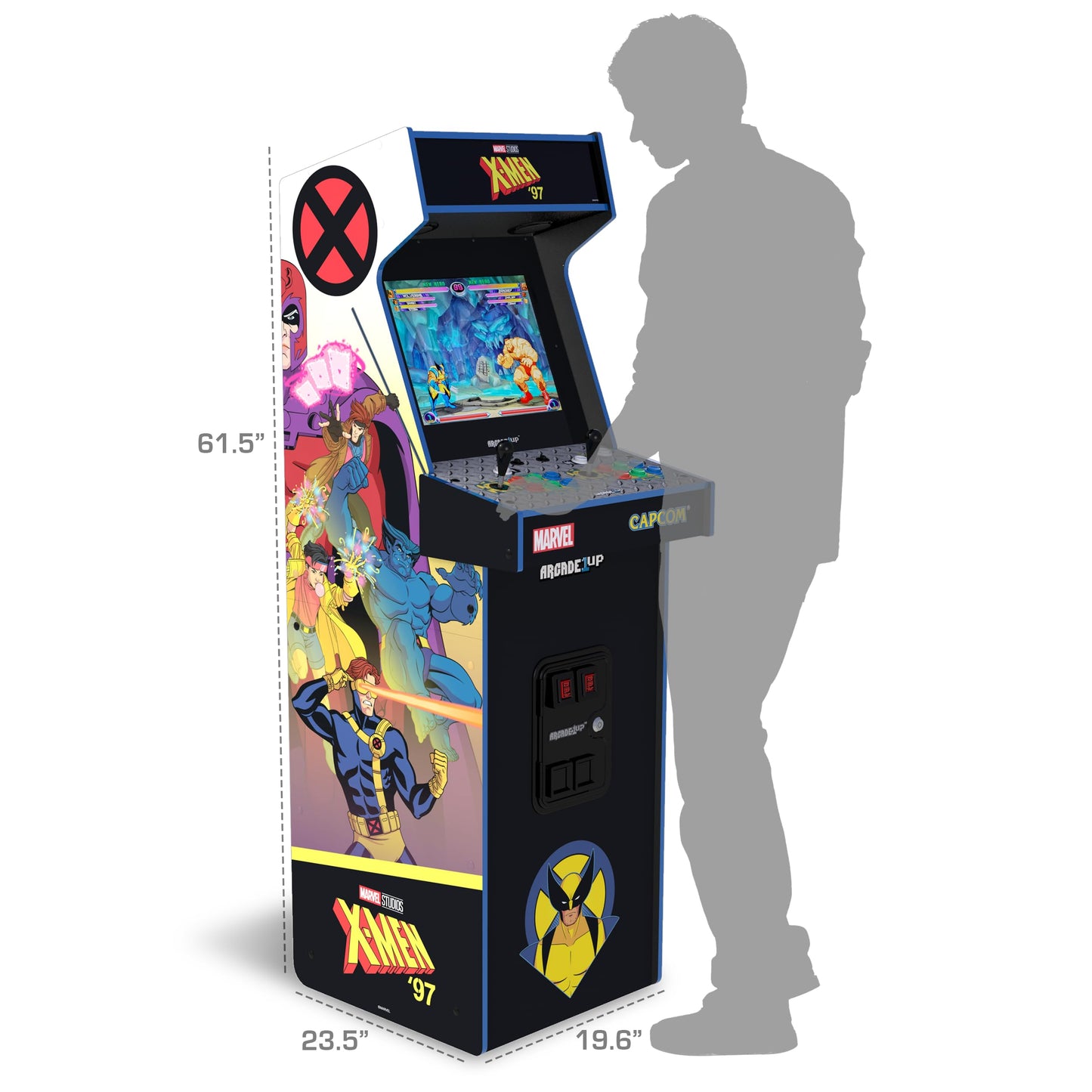 Arcade1Up Marvel Vs. Capcom 2 X-Men ‘97 Edition Deluxe Arcade Machine, Built for Your Home, Over 5-Foot-Tall Cabinet with Over 8 Classic Games