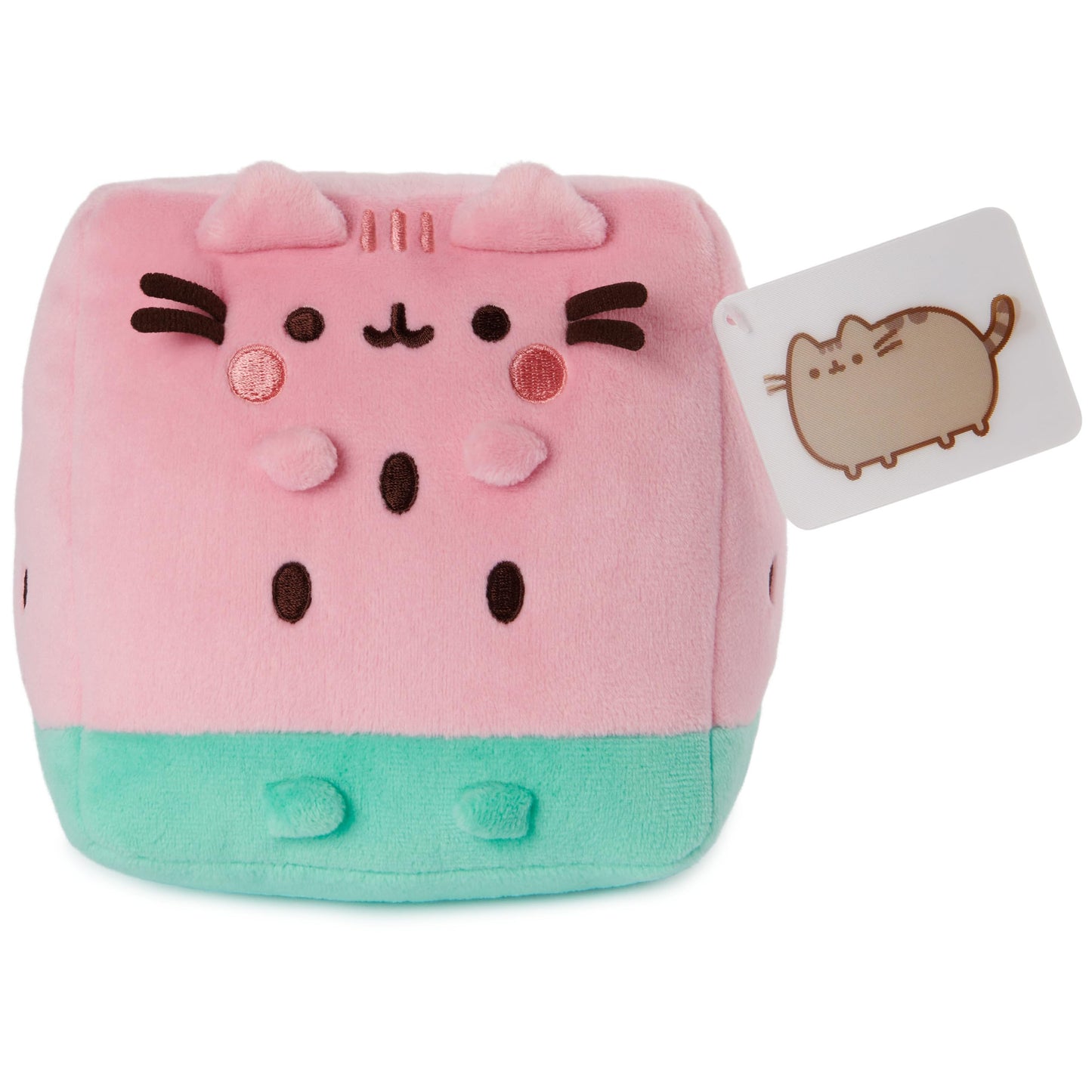 GUND Pusheen Watermelon Plush, Cat Stuffed Animal for Ages 8 and Up, Pink/Green, 6”