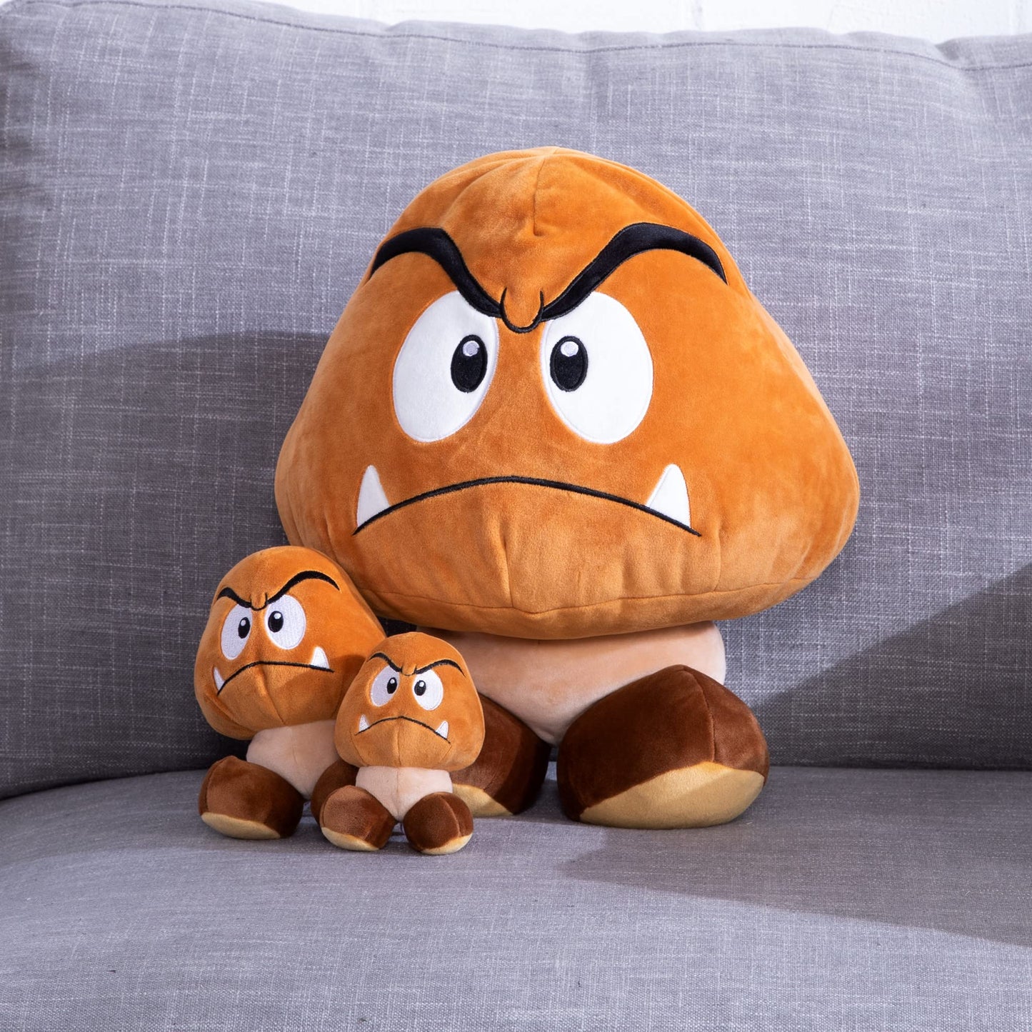 Club Mocchi- Mocchi - Nintendo Super Mario Plush, Collectible Squishy Goomba Plushies - 15 Inch