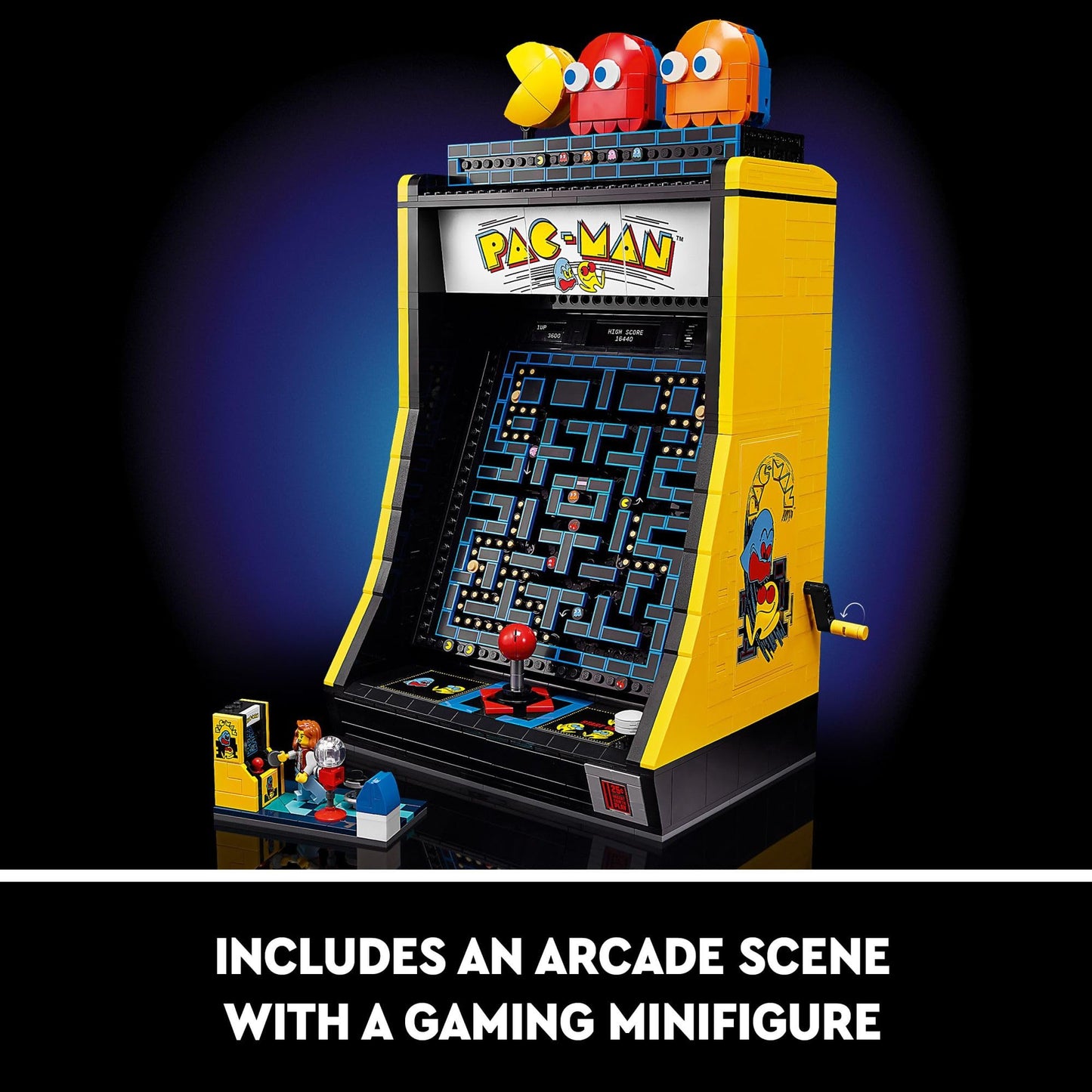 LEGO Icons PAC-Man Arcade Building Kit, Build a Replica Model of a Classic Video Game, Nostalgic Gift Idea for Fans of Retro Video Games and Retro Décor, Includes PAC-Man, Blinky and Clyde, 10323