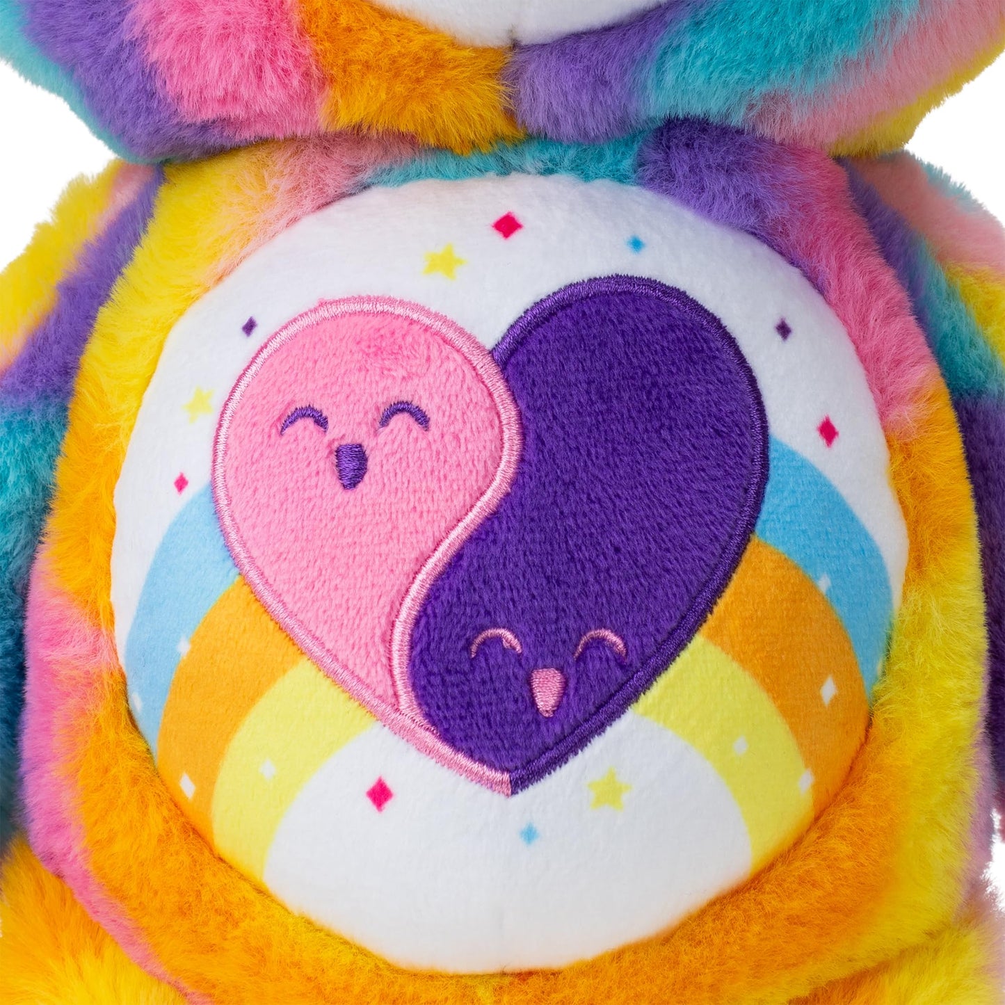 Care Bears 14" Friends Forever Bear Plushie - Tie-Dye Multicolored Made from Recycled Materials! Soft and Huggable! – Good for Girls and Boys, Employees, Collectors, Ages 4+