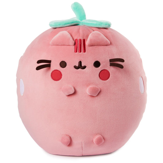 GUND Pusheen Strawberry Scented Squisheen Plush, Squishy Toy Stuffed Animal for Ages 8 and Up, Pink, 11