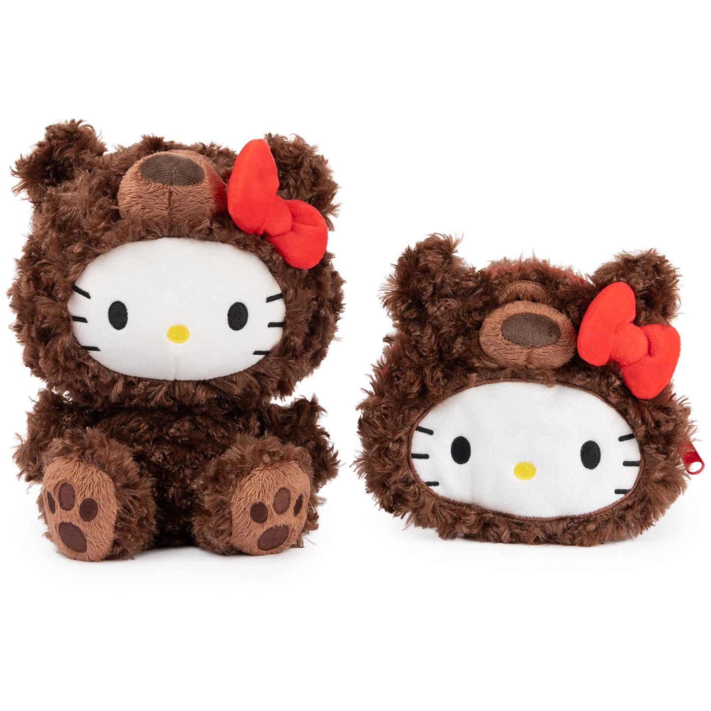 GUND Sanrio Hello Kitty Philbin Teddy Bear Plush Pouch with Zipper for Ages 1 and Up, Brown, 5.5”